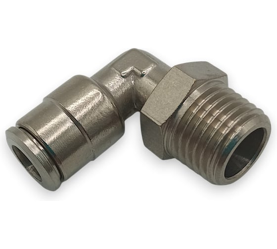 Изображение товара Фитинг Контактная Механика цанговый угловой 1/4, трубка 6мм KEML06-02P-A