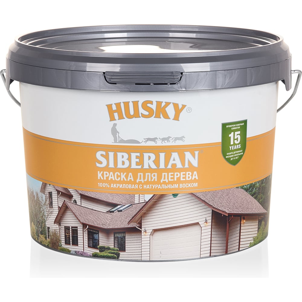 Акриловая краска для дерева HUSKY SIBERIAN цвет Горький шоколад, 2,7 л 38203