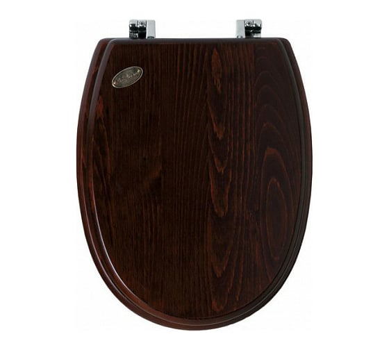 Изображение товара Деревянное сиденье SIMAS ARCADE с микролифтом, цвет орех, петли цвет хром AR 008