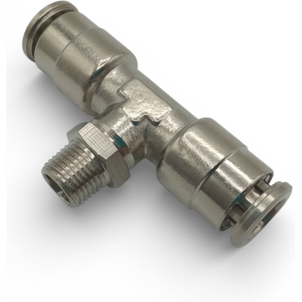 Изображение товара Тройник Контактная Механика KEMB08-01P-A 1/8M-8 мм никелированная латунь