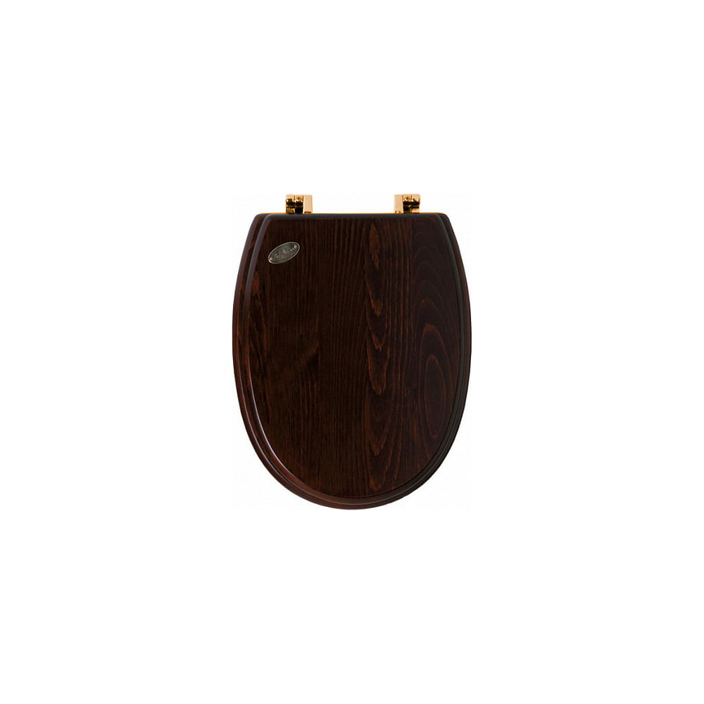 Изображение товара Деревянное сиденье SIMAS ARCADE орех с бронзовыми петлями для унитаза