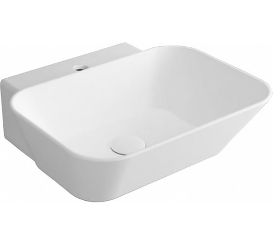 Изображение товара Раковина SIMAS WAVE накладная/подвесная, прямоугольная, 1 отверстие под смеситель, 48x43x16.5, белый WA 08