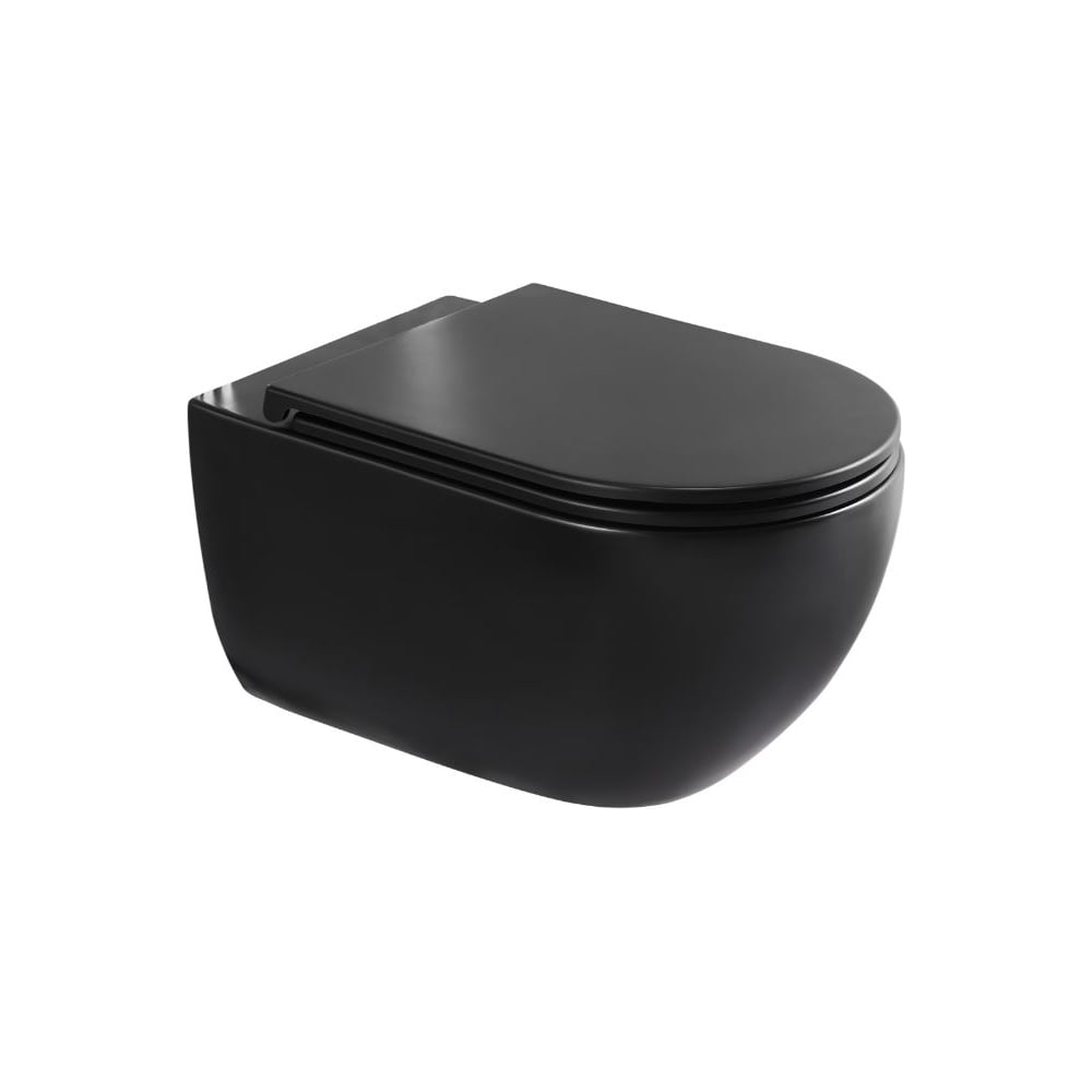 Изображение товара Безободковый подвесной унитаз CHARUS SKANDENBORG RIMLESS с горизонтальным выпуском в стену c легкосъемным сиденьем с функцией микролифт в комплекте Тип смыва: Каскадный Размер : 555*365*355 Материал: Санфарфор EWC700-125B