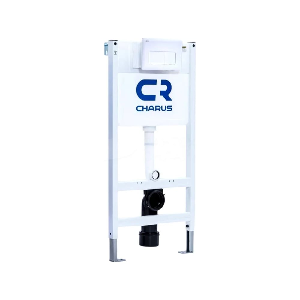 Изображение товара Рамная инсталляция для подвесных унитазовCHARUS  TM с белой клавишей смыва Размер:1038*105*525mm Материал: ПНД, цельновыдутый бачок Макс. нагрузка: до 400 кг Цвет рамы: Белый CR.200.12.01