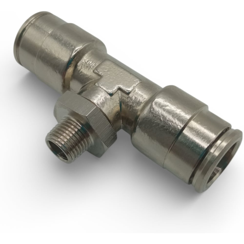 Изображение товара Тройник цанговый Контактная Механика 1/8, трубка 12мм KEMB12-01P-A