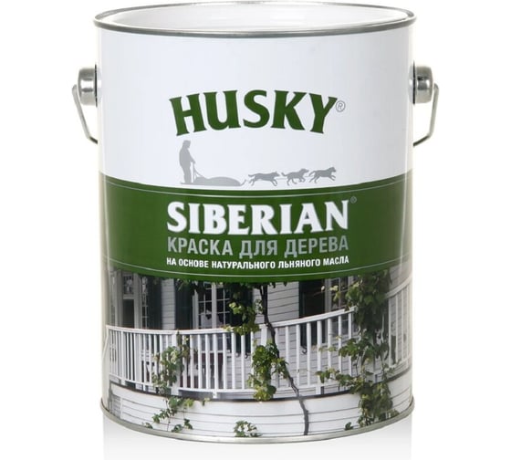 Изображение товара Краска для дерева на льняном масле HUSKY SIBERIAN цвет Хвойная тень 2,7л 38430