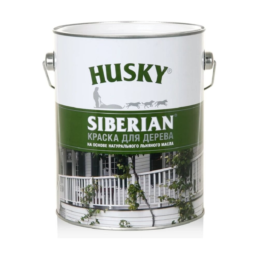 Краска для дерева на льняном масле HUSKY SIBERIAN цвет Северный сланец 2,7л 38442