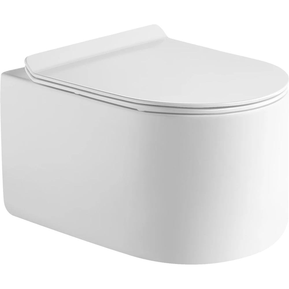 Изображение товара Унитаз подвесной DQ тонкий ободок торнадо Rhein.Dusseldorf 500х360х362мм, сиденье микролифт DT1496516