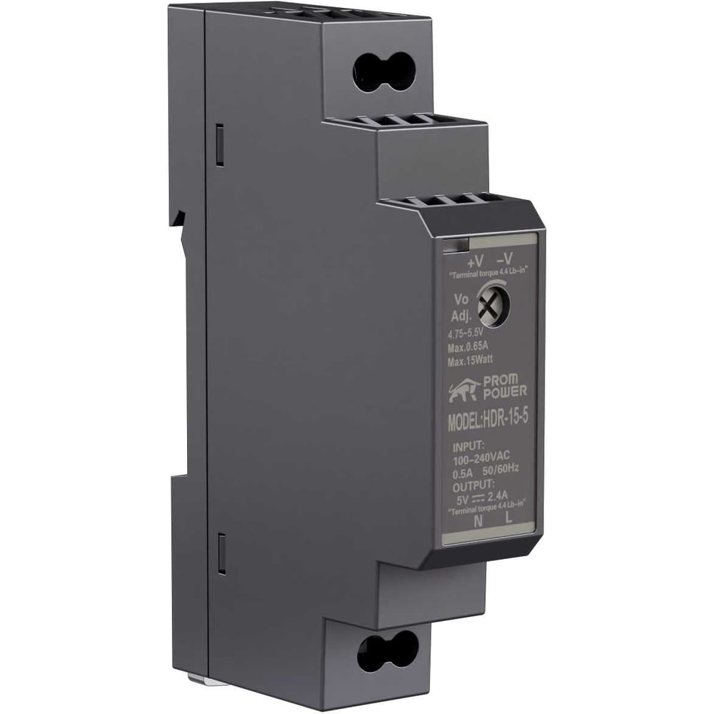 Изображение товара Источник питания Prompower HDR-15-5, на вых. 5 В DC, 2.4А, 12Вт. Вх. 85-264В AC (120-370 В DC) HDR155