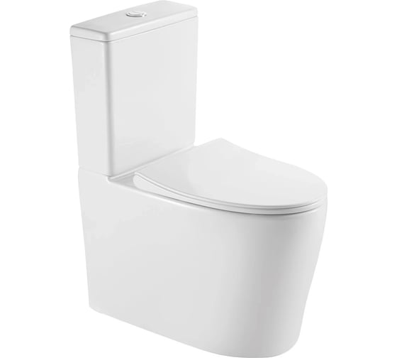 Изображение товара Унитаз-компакт безободковый DQ торнадо Grimm, 700х390х880мм, сиденье микролифт, белый DT1387516