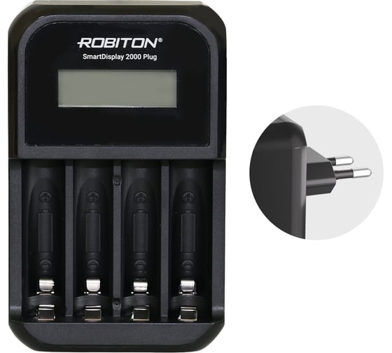 Изображение товара Зарядное устройство ROBITON SmartDisplay 2000 Plug с дисплеем BL1 19863