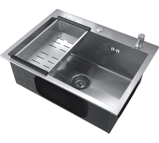 Изображение товара Мойка ULGRAN STEEL 600х450, цвет «брашированная сталь»