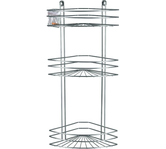 Изображение товара Полка для ванной Rosenberg 3-х ярусная, угловая RUS-385239-3 Zn