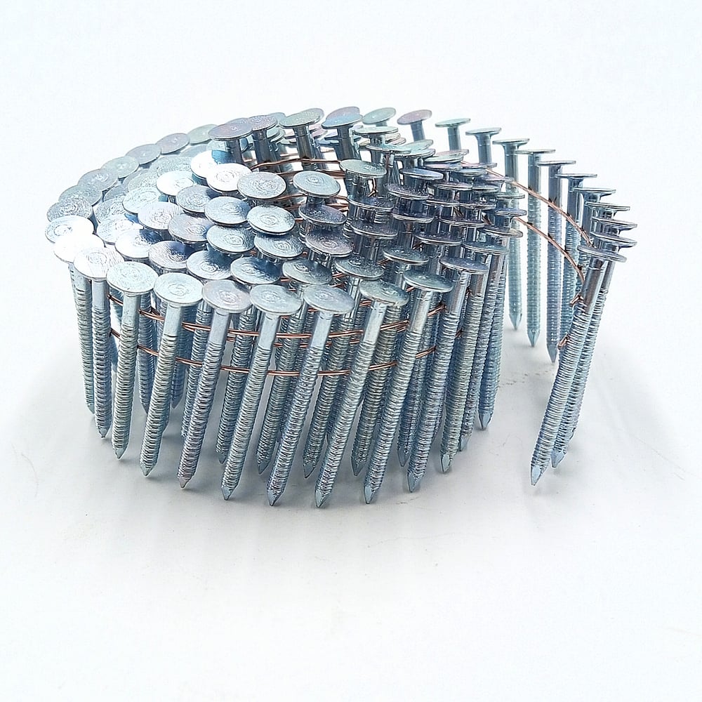 Изображение товара Гвоздь кровельный барабанный оцинкованный с кольцевой(ершённый) накаткой Пневмопарк 3,1*45 мм (0,96 тыс.шт) МР-654484