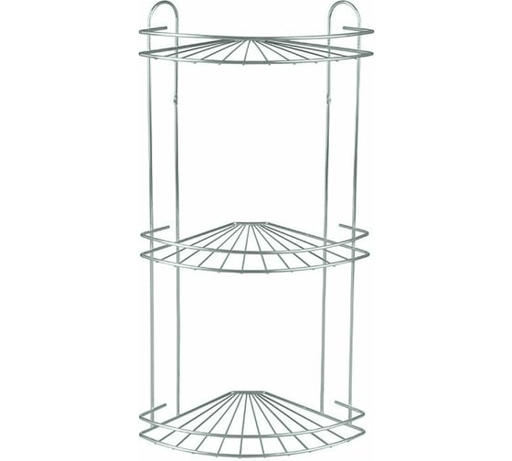 Изображение товара Полка для ванной Rosenberg 3-ярусная, угловая RUS-385018-3 Zn