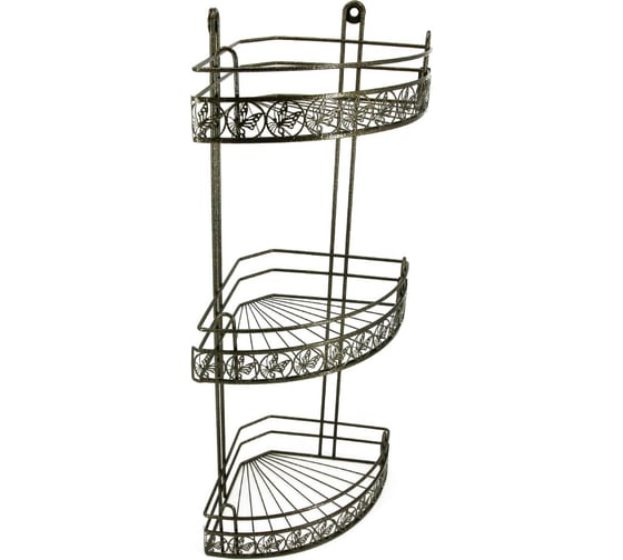 Изображение товара Полка для ванной Rosenberg Premium 3-ярусная, угловая RUS-385285-3