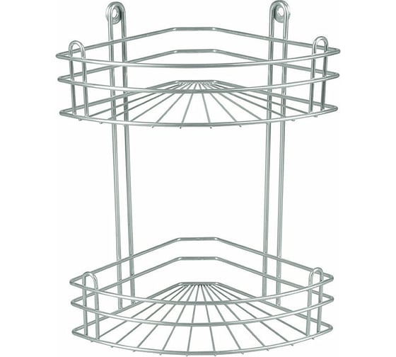 Изображение товара Полка для ванной Rosenberg 2-ярусная, угловая RUS-385024-2 Zn