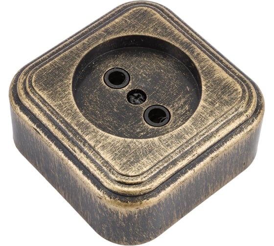 Изображение товара 1-местная розетка SVET RA 16-131-Черная Бронза открытой установки без заземления EV0311-0030