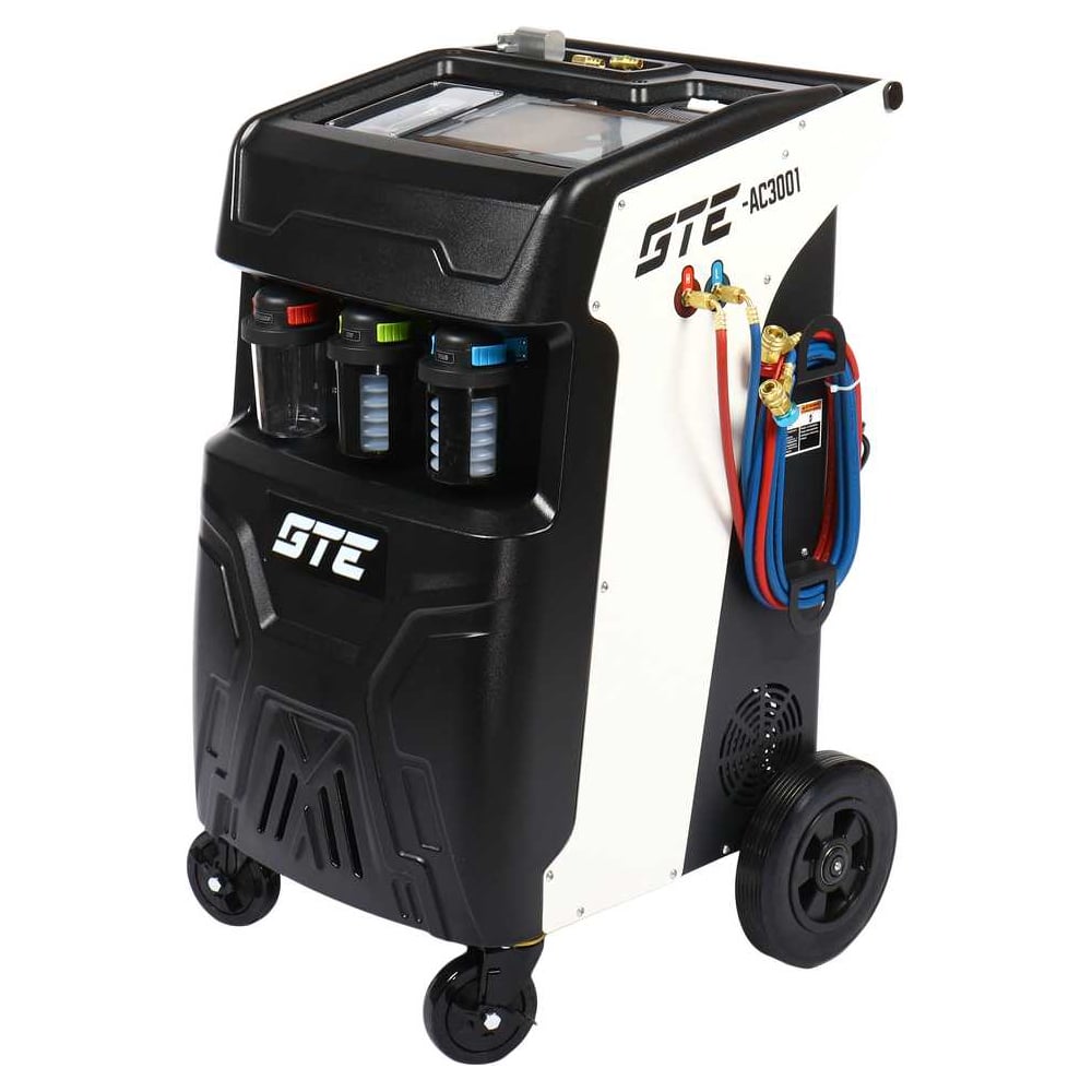Изображение товара Установка автоматическая для заправки кондиционеров GTE с функцией промывки, сенсорный дисплей R-134a, 120 л/мин /1 GTE-AC3001 254290