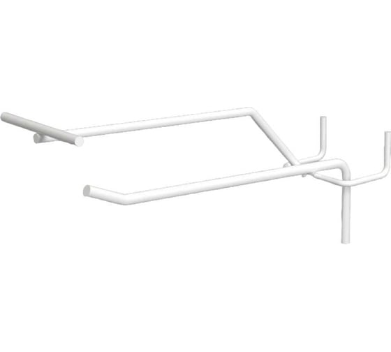 Изображение товара Крючок ПК МАГС L -150 на перфорацию штыревой с ЦД цв. белый ( 4 шт/ упак) 04-02004