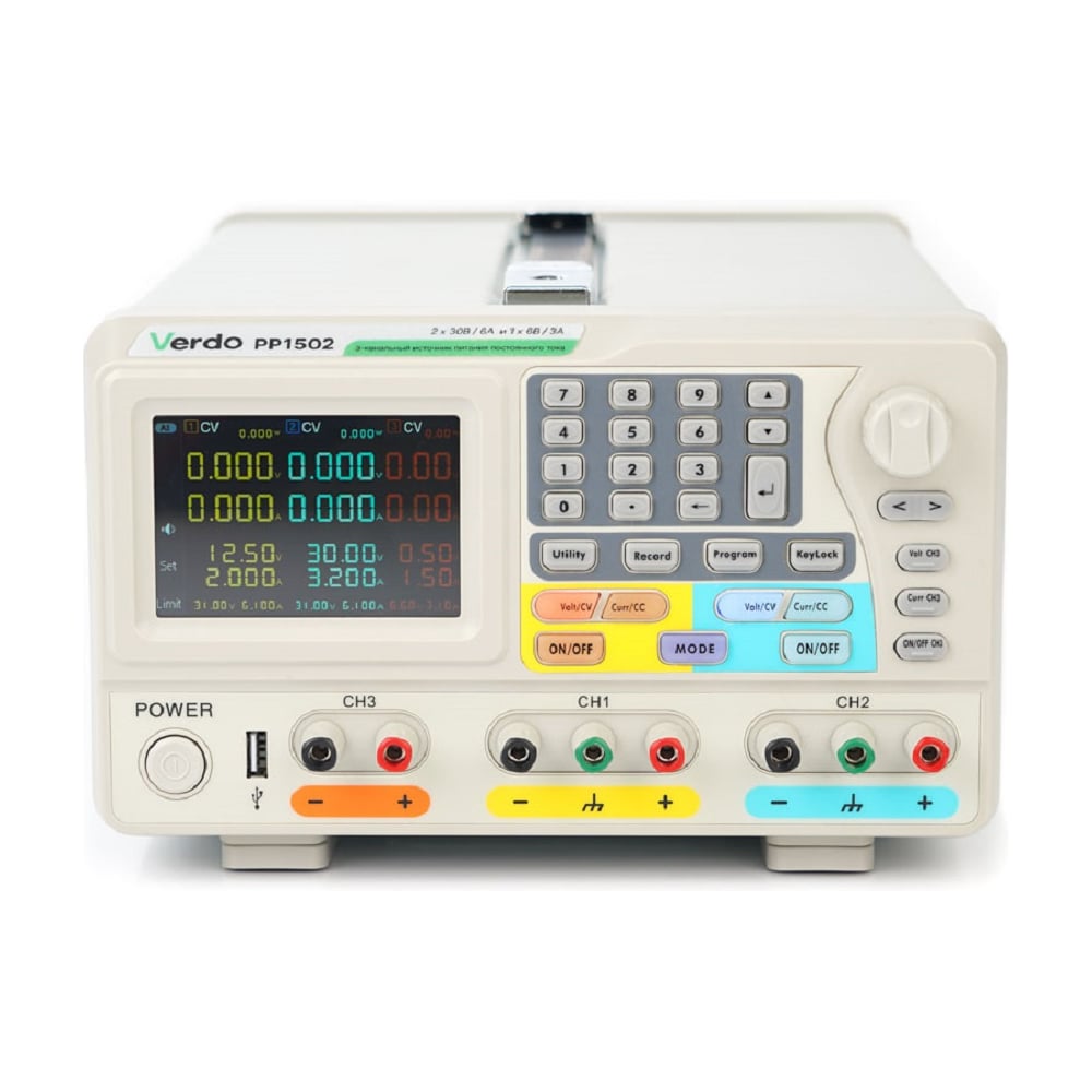 Изображение товара Питание VERDO PP1502 3–канальное 6A 30V настольное