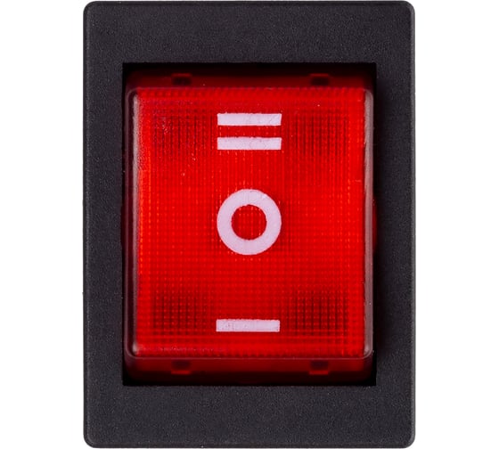 Изображение товара Переключатель клавишный SMARTBUY 250В 32А (6с) ON-OFF-ON красный с подсветкой и нейтралью SBE-32-S32r