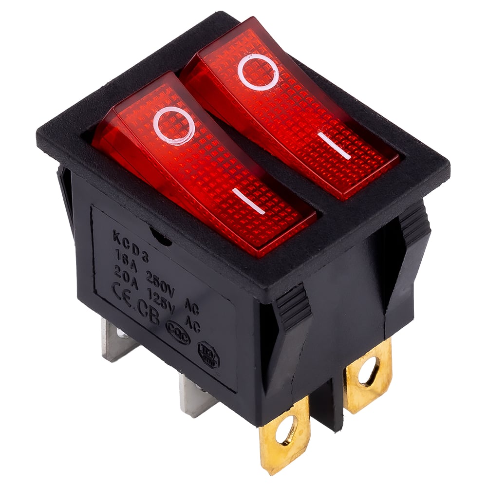 Изображение товара Выключатель клавишный SMARTBUY двойной 250V 16А (6с) ON-OFF красный с подсветкой SBE-16-S33r Изображение товара Выключатель клавишный SMARTBUY двойной 250V 16А (6с) ON-OFF красный с подсветкой SBE-16-S33r