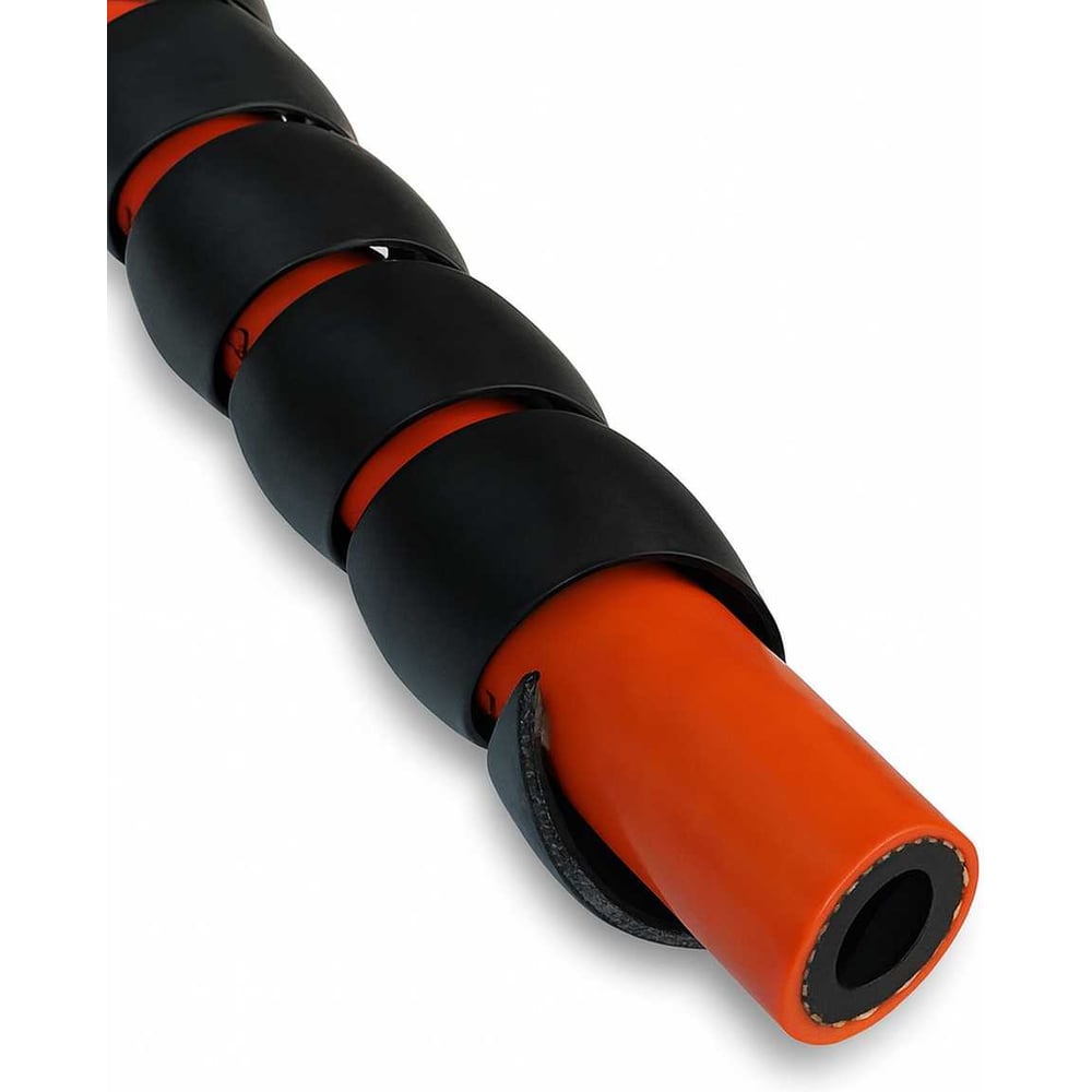 Изображение товара Спиральная пластиковая защита PARLMU SG-24-F11-k-100 - полипропилен, размер 24, плоская поверхность, цвет черный, длина 100 м PR0100400-100