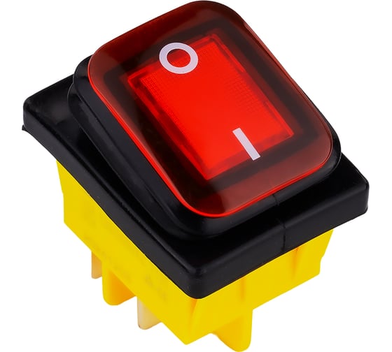 Изображение товара Выключатель клавишный SMARTBUY влагозащитный 250В 16А (4с) ON-OFF красный с подсветкой SBE-16-S35r