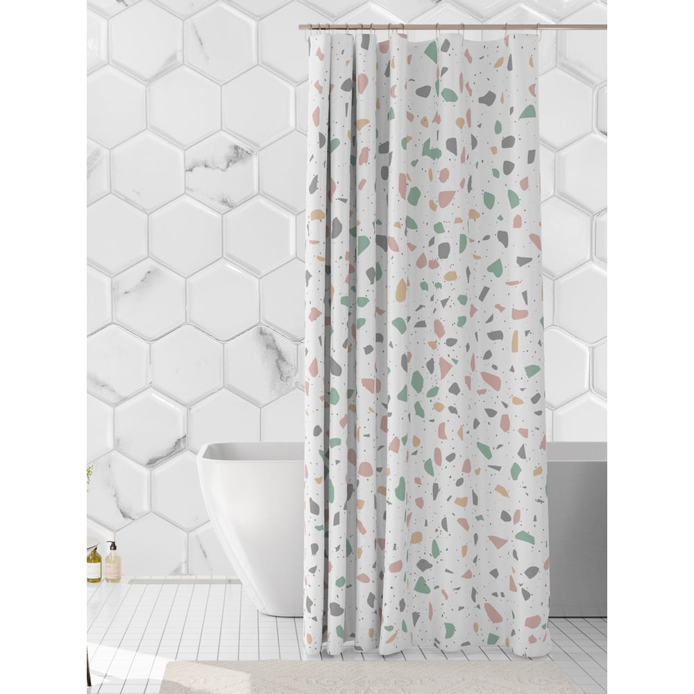 Изображение товара Штора для ванной Delphinium Кэнди, полиэстер, 180х180см, мультиколор 104068