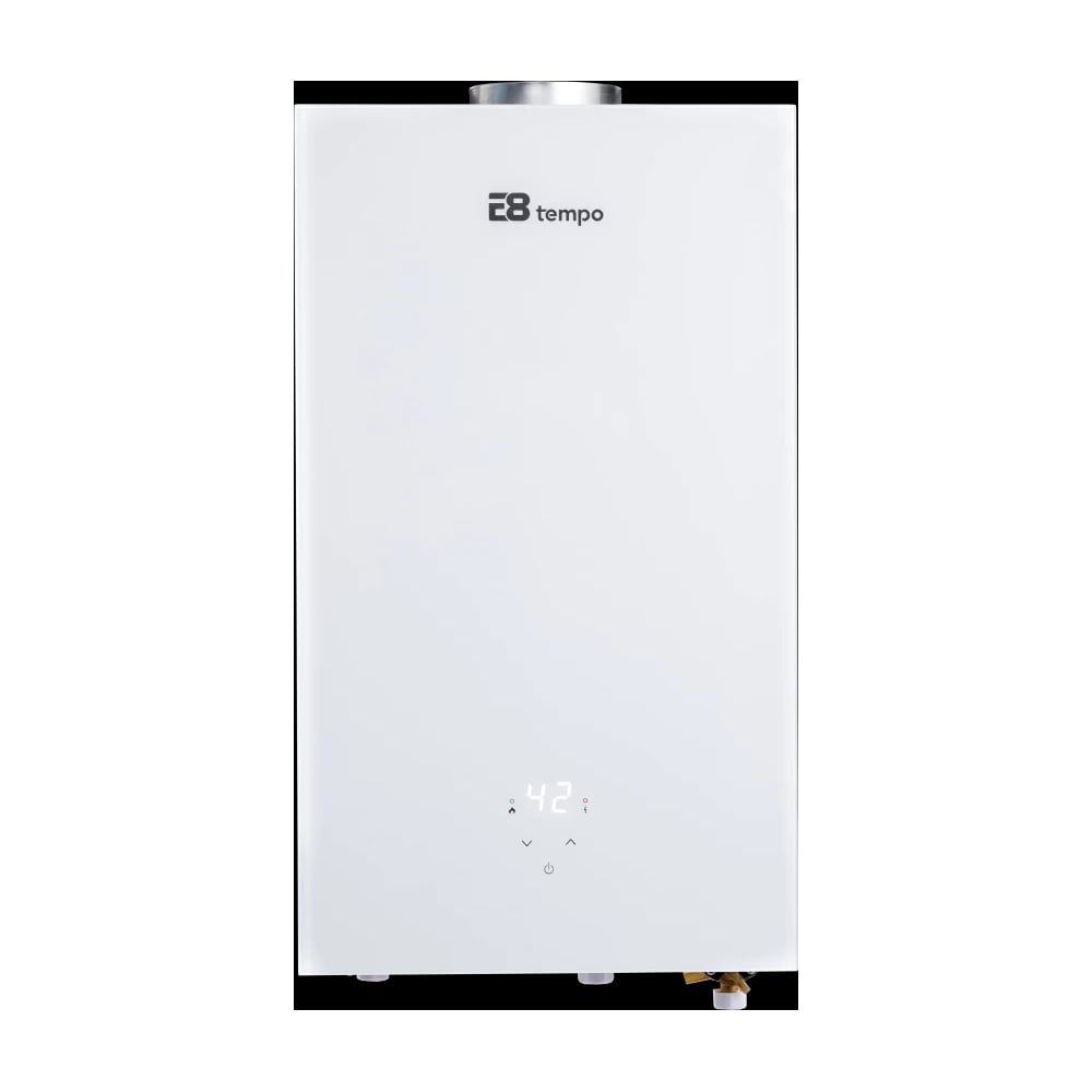 Изображение товара Газовый проточный водонагреватель E8tempo (белое стекло) E8WAY24