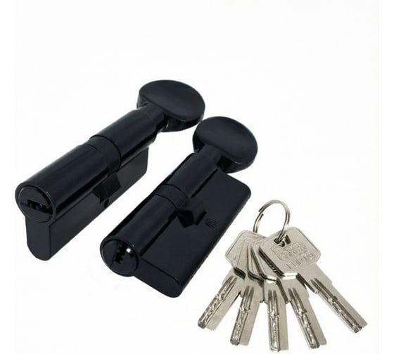 Изображение товара Цилиндровый механизм Punto Z3002Knob90(45+10+35) с вертушкой BL черный 63933