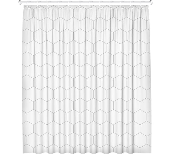 Изображение товара Штора для ванной FRESH CODE с принтом Гекса, 180*180см /24/1 77183