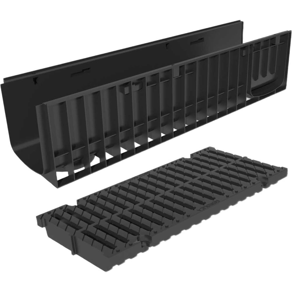 Изображение товара Лоток водоотводный Gidrolica Pro H252 с щелевой решеткой Изображение товара Лоток водоотводный Gidrolica Pro H252 с щелевой решеткой