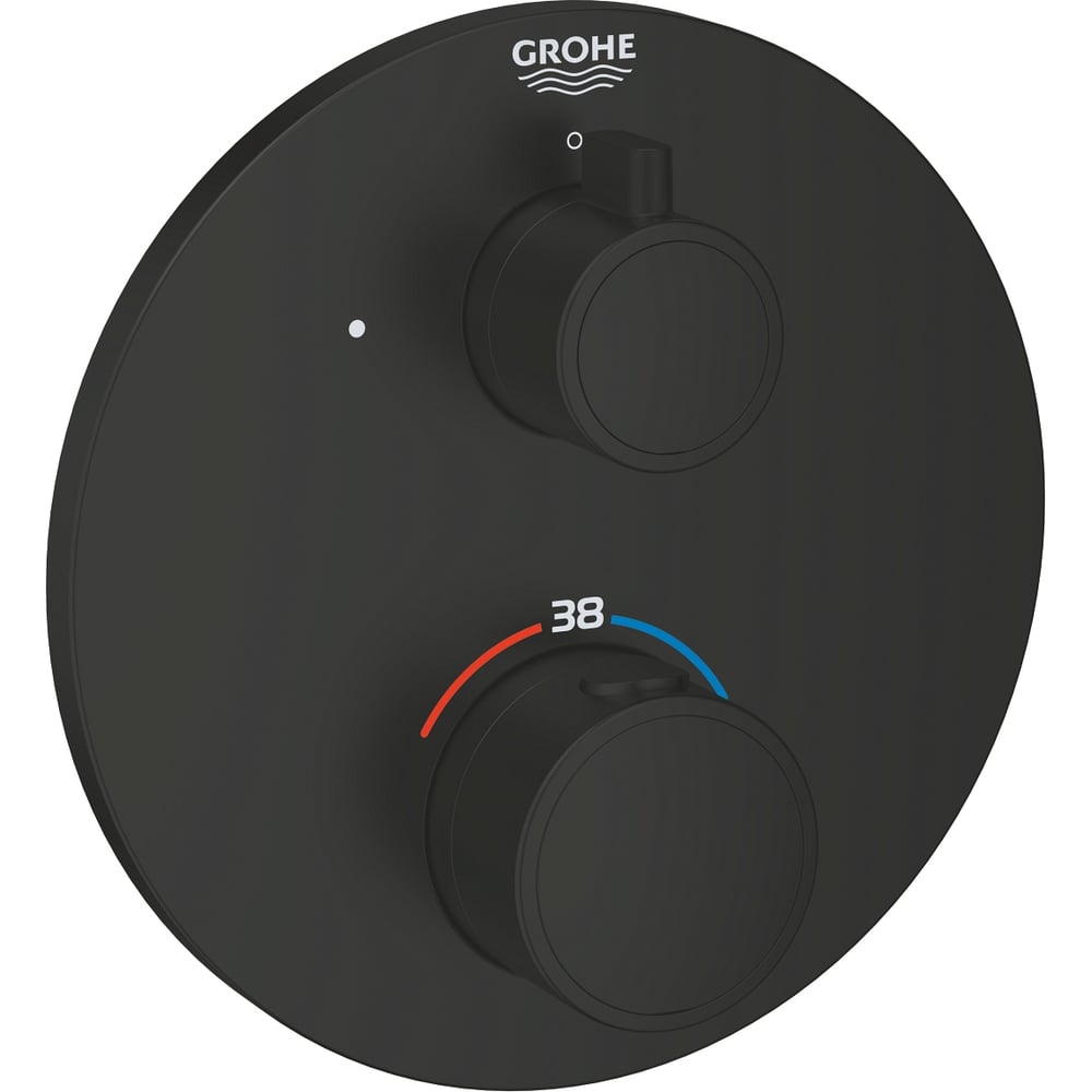 Изображение товара Термостат GROHE Grohtherm 1 положение матовый чёрный Изображение товара Термостат GROHE Grohtherm 1 положение матовый чёрный