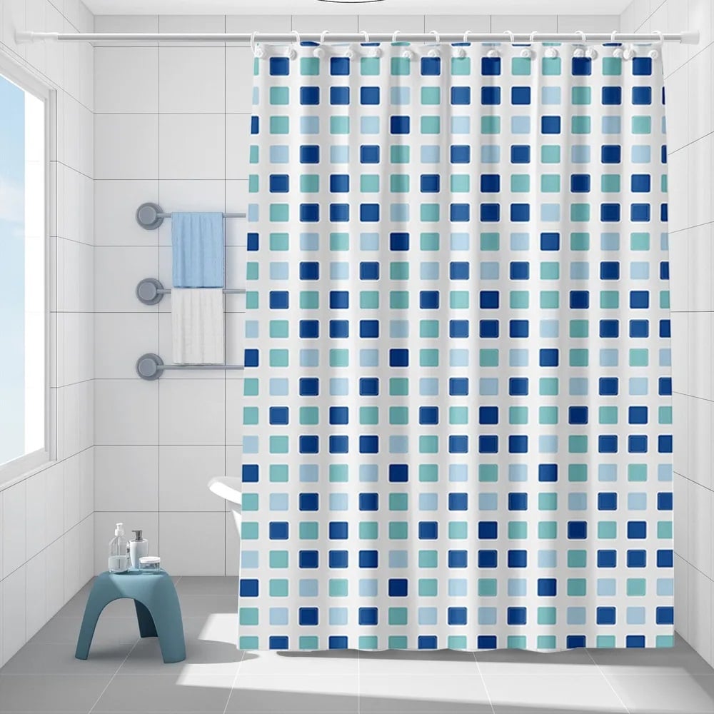 Изображение товара Штора для ванной PRIMANOVA Pixel 180х200, PEVA (голубой) DR-60080