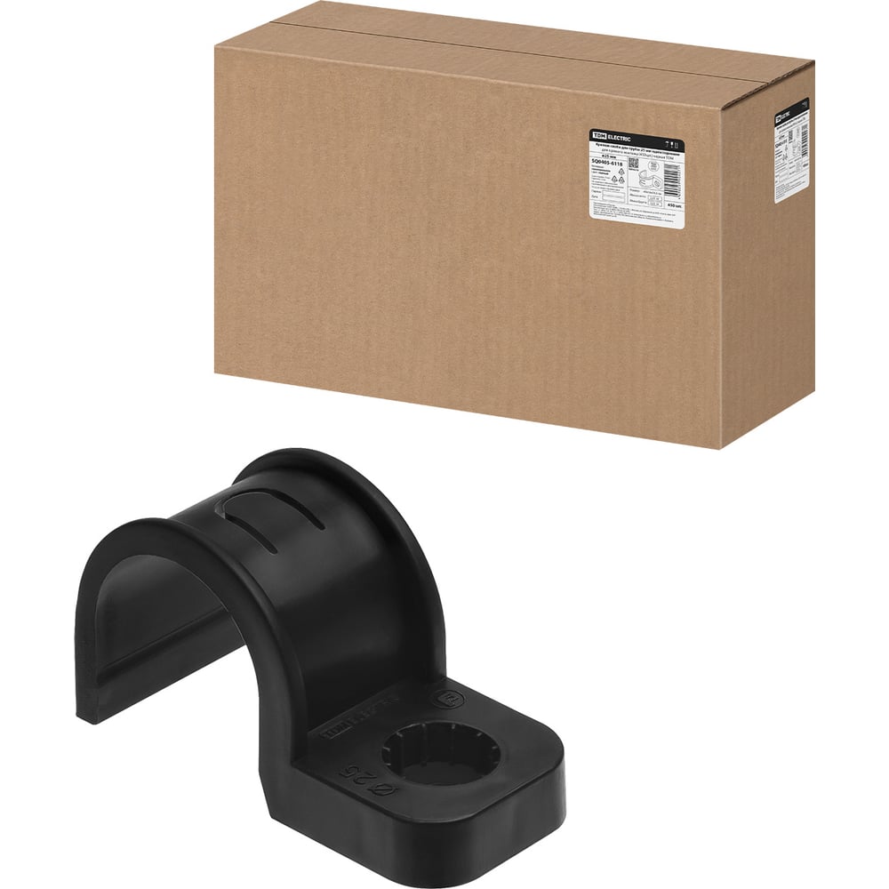 Изображение товара Крепеж-скоба для трубы TDM ELECTRIC SQ0405-6118 25 мм черная