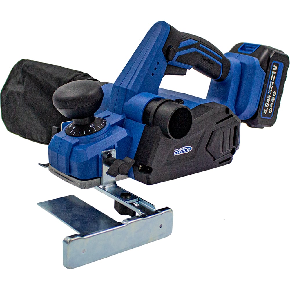 Изображение товара Рубанок аккумуляторный бесщеточный Redbo OHP-21A (21В Li-on 4,0Ач; 15000об/мин; 82мм; 0-2мм; 8мм) 53895