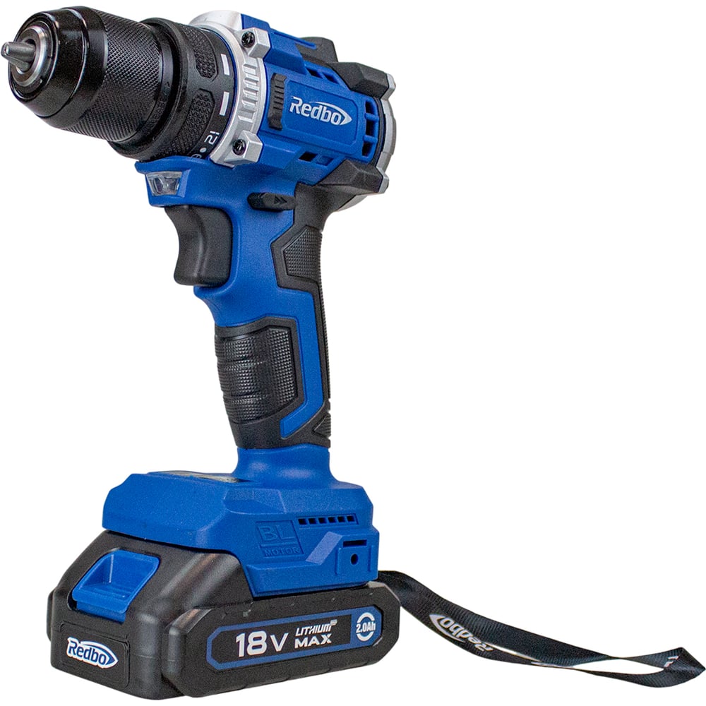 Изображение товара Дрель-шуруповерт аккумуляторная бесщеточная Redbo OAD-18UNBL (18В Li-on 2,0Ач; 0-450/0-1450об/мин; 40Нм) 53758