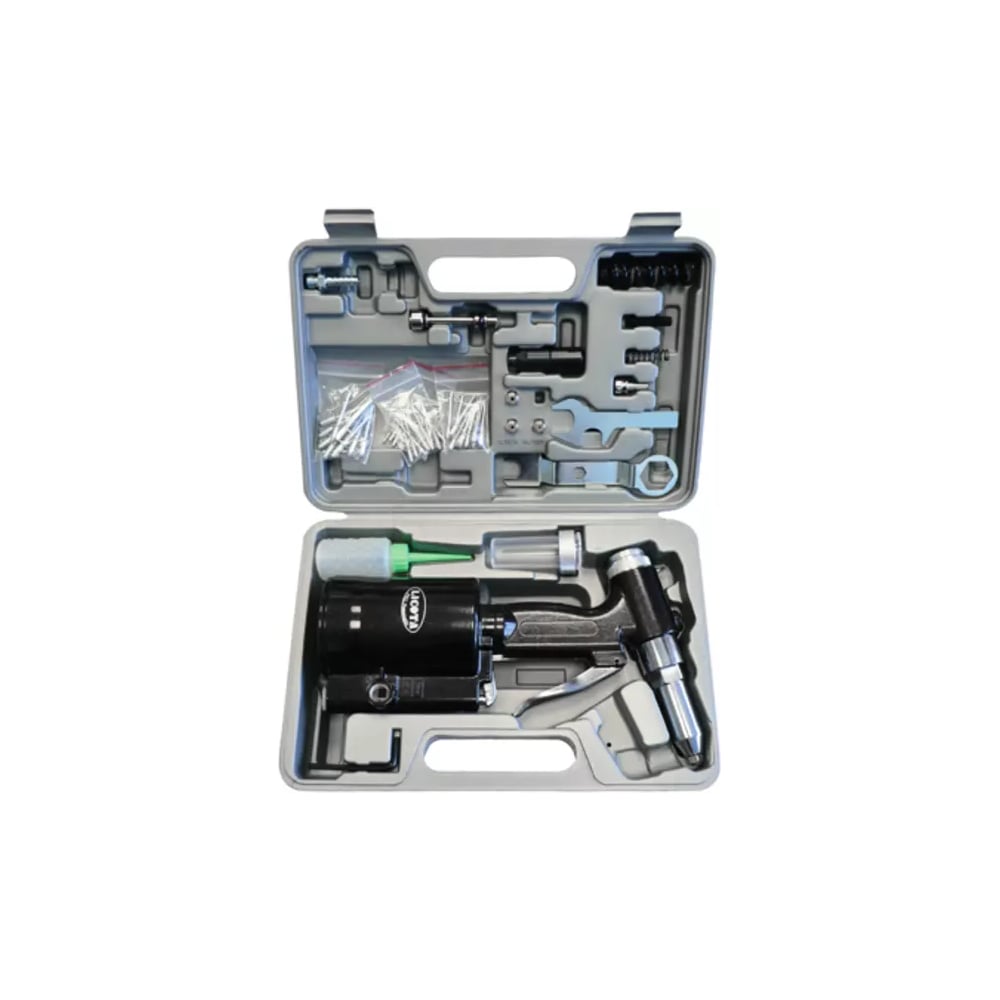 Изображение товара Заклепочный пистолет пневмогидравлический Licota до 4,8 мм набор PAV-00005K