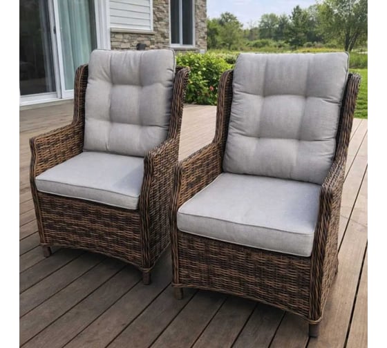 Изображение товара Комплект обеденных кресел ROYAL FAMILY из искусственного ротанга NICOLE, коричневый 256-61-21