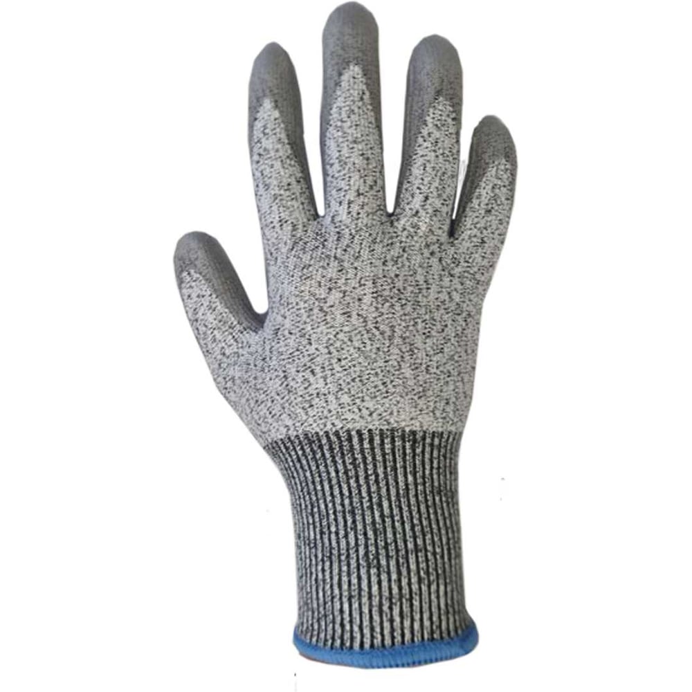 Изображение товара Перчатки антипорезные HPPE (TAEKI5) с ПУ покрытием, серые с серым, PL110, р9 (К) Armprotect 4620207787243