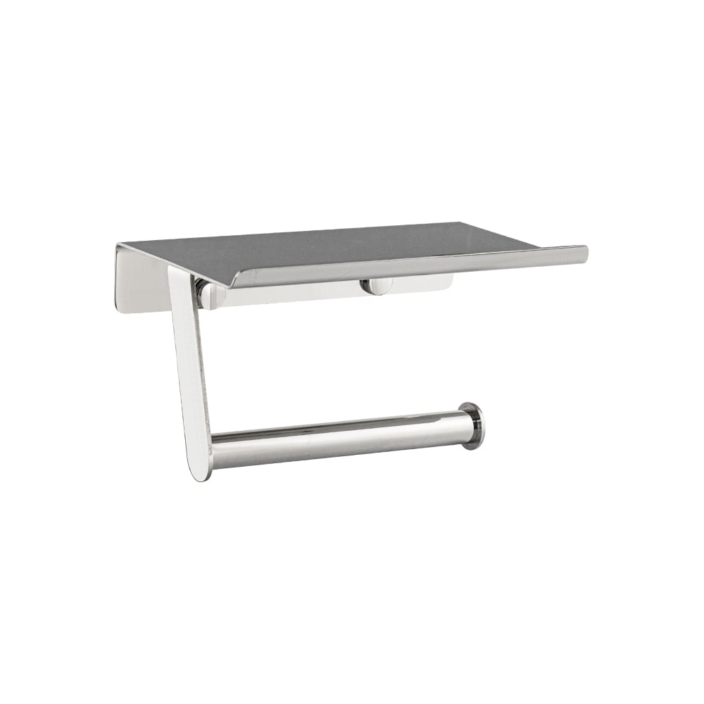 Изображение товара Держатель туалетной бумаги Brimix c полкой, антивандальный, из нержавеющей стали SUS 304, цвет ХРОМ 79923
