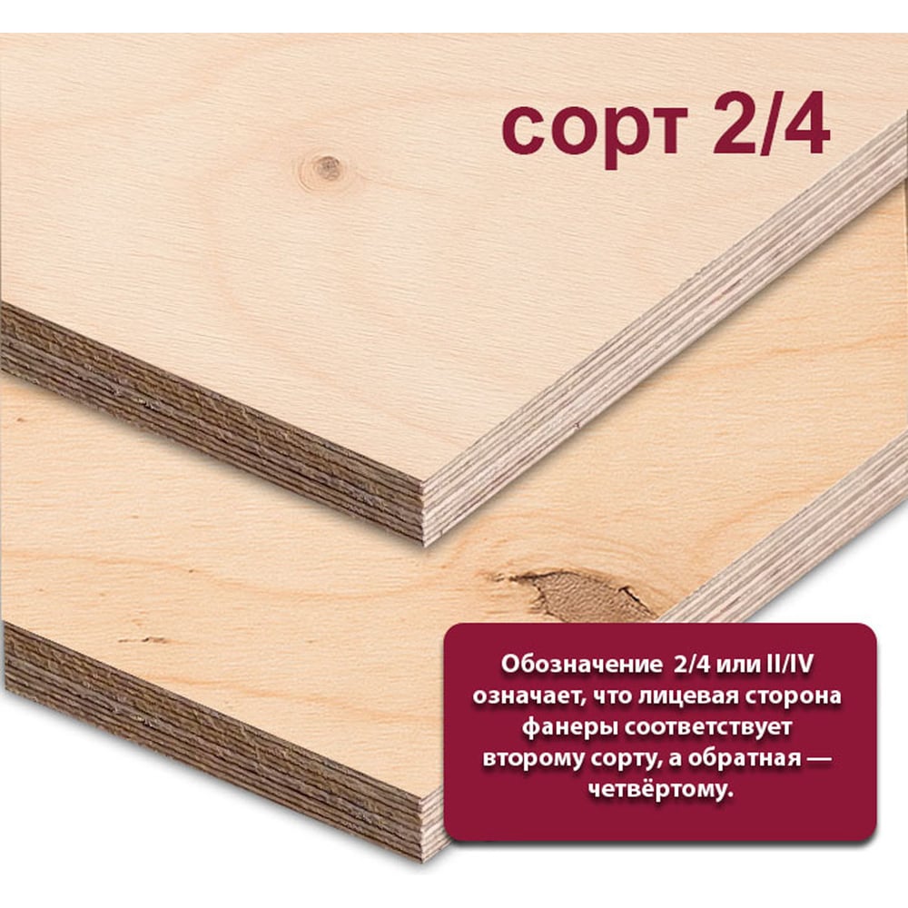 Изображение товара Фанера ФСФ березовая MW 12 мм, 1 лист 2440x1220 мм, сорт II/IV (Ш2) ФСФ-Б-ШК-2/4-12-2440-1220