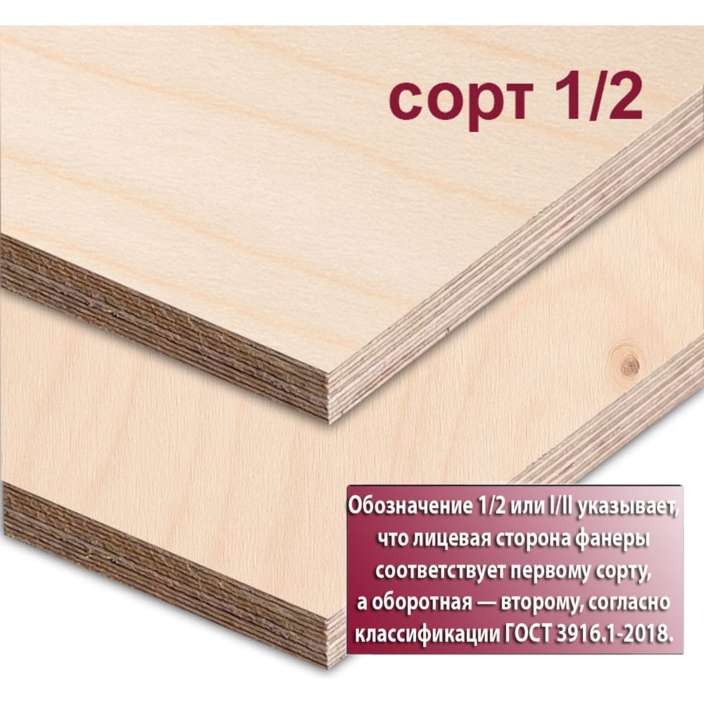 Изображение товара Фанера ФСФ Березовая MW 12 мм 2440x1220 I/II Ш2