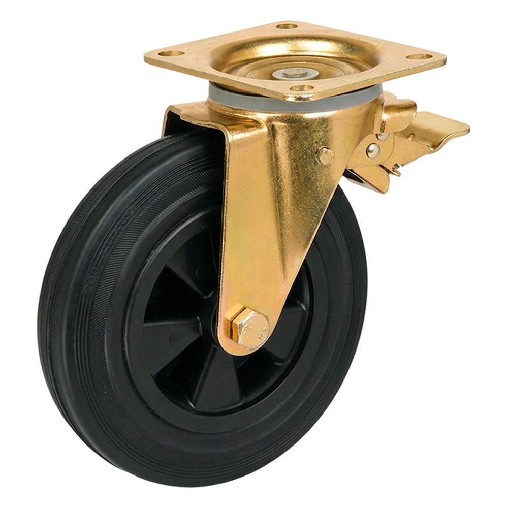 Изображение товара Колесо Kolesa-opori 200 мм для мусорных контейнеров с поворотным кронштейном и тормозом