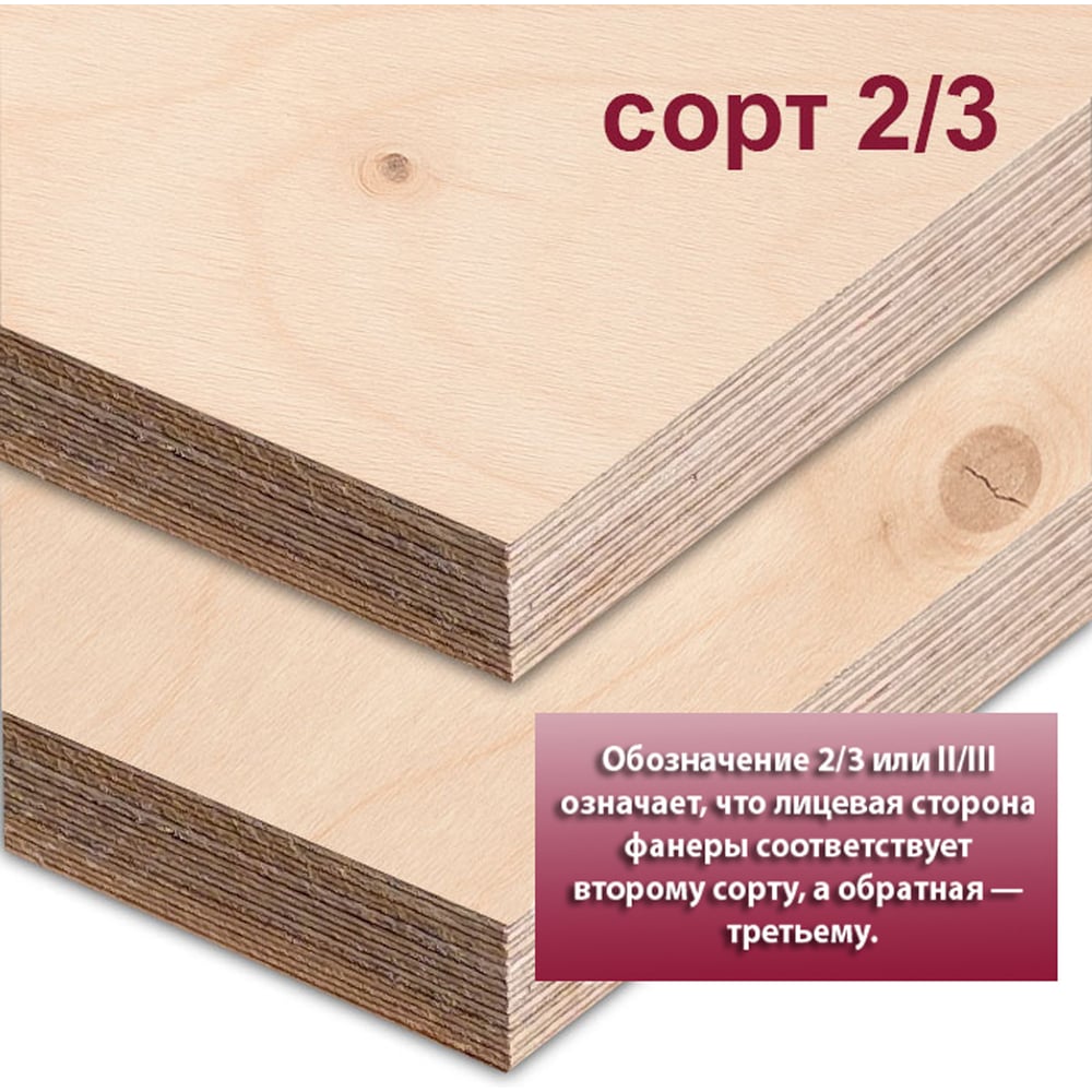 Изображение товара Фанера ФСФ березовая MW 15 мм, 1 лист 2440x1220 мм, сорт II/III (Ш2) ФСФ-Б-ШК-2/3-15-2440-1220