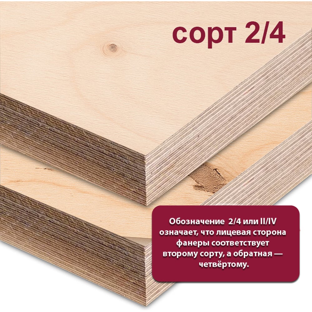 Изображение товара Фанера ФСФ березовая MW 24 мм, 1 лист 2440x1220 мм, сорт II/IV (Ш2) ФСФ-Б-ШК-2/4-24-2440-1220