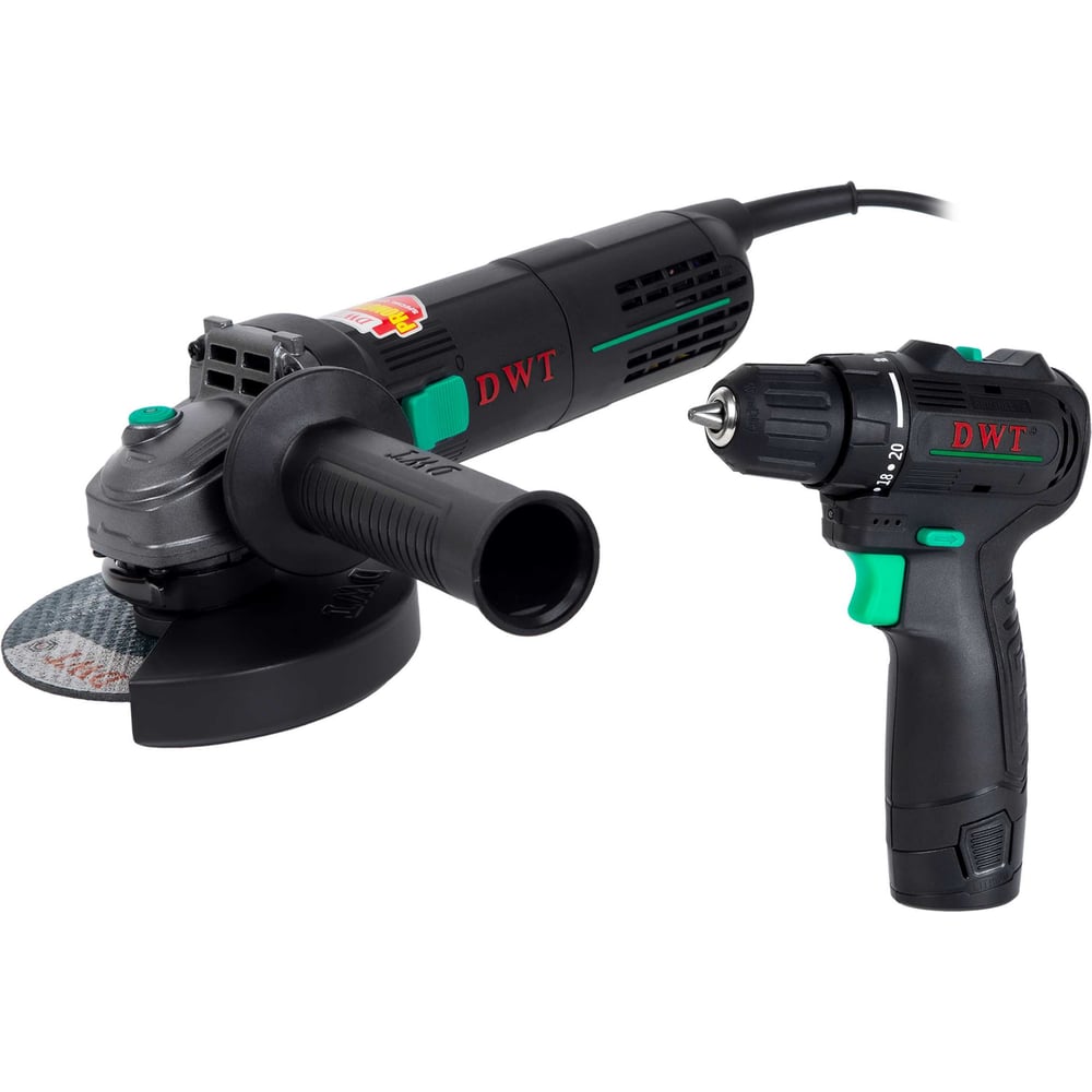 Изображение товара Угловая шлифмашина DWT ABSP-12 DN-2 BMC+WSP07-125 Q SET-1-DWT - дрель-шуруповерт в кейсе