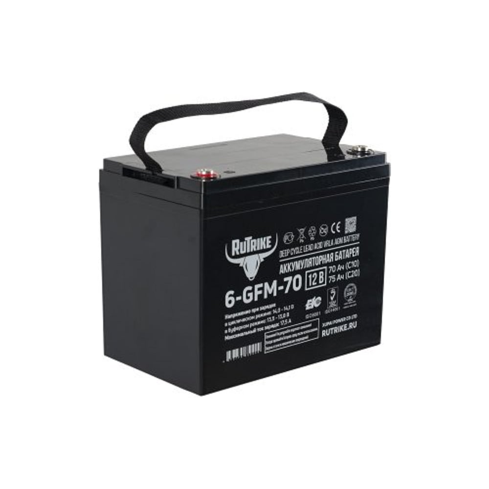 Изображение товара Аккумуляторная батарея 6-GFM-70 (12V75A/H C20) Rutrike 026245